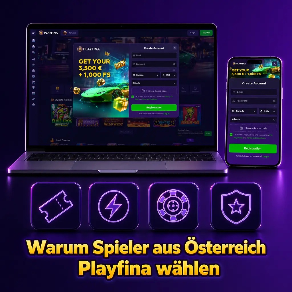 Playfina Casino: EUR-Konten, über 4.500 Spiele, 1000 EUR Bonus und deutschsprachiger Support für Spieler aus Österreich
